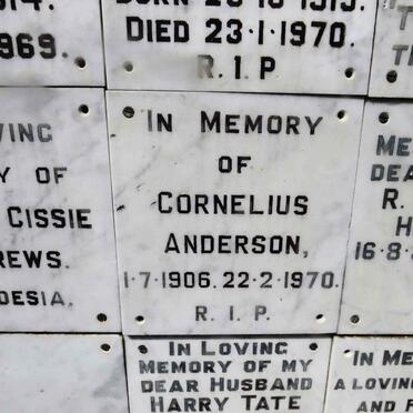 ANDERSON Cornelius 1906-1970