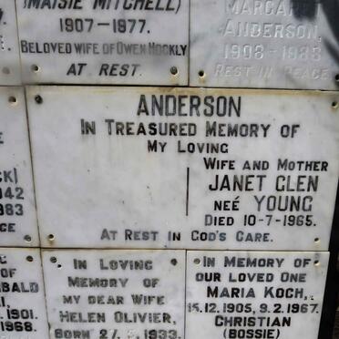 ANDERSON Janet Glen nee YOUNG -1965