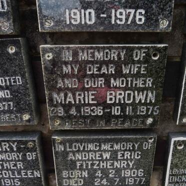 BROWN Marie 1936-1975