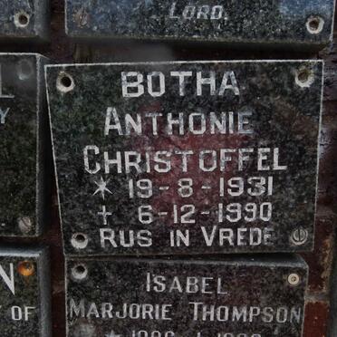 BOTHA Anthonie Christoffel 1931-1990