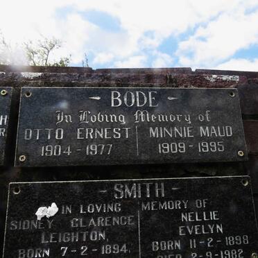 BODE Otto Ernest 1904-1977 &amp; Minnie Maud 1909-1995