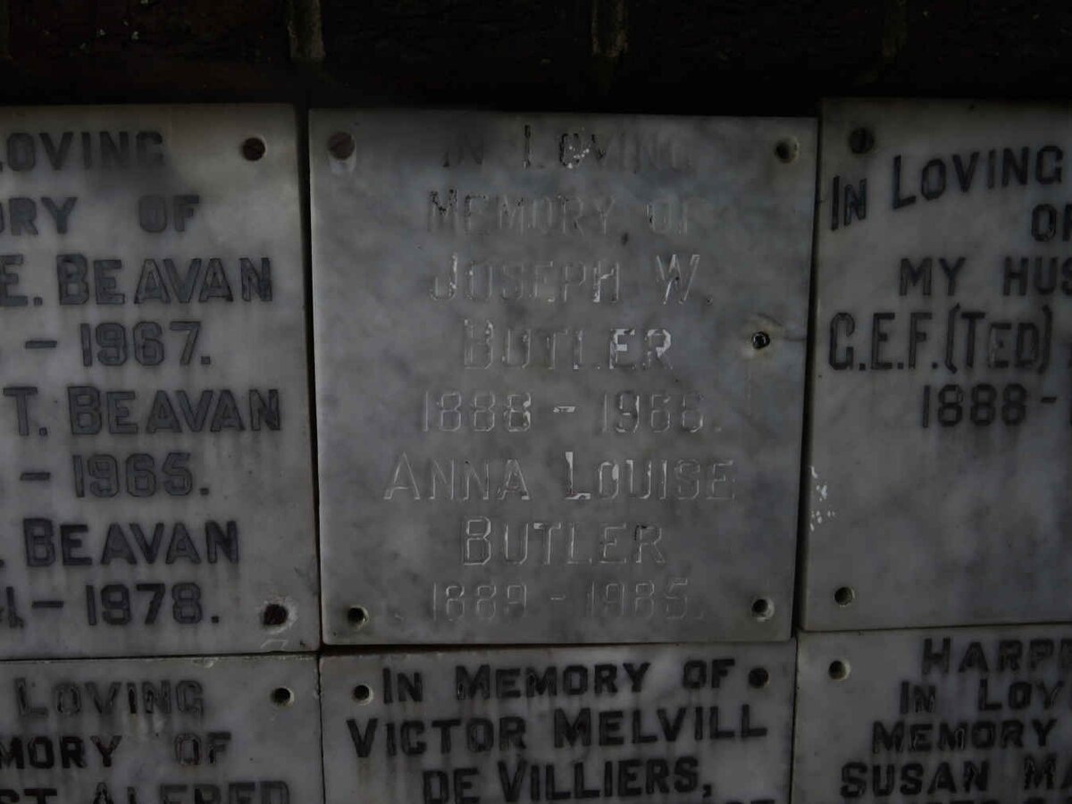 BUTLER Joseph W. 1888-1966 &amp; Anna Louise 1889-1985