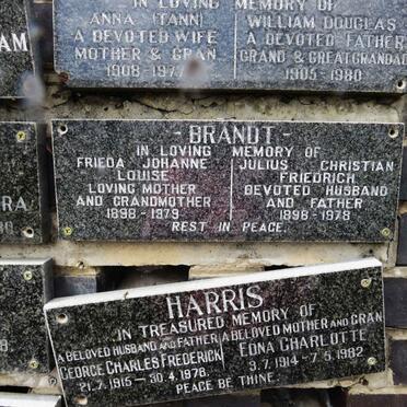 BRANDT Julius Christian Friedrich 1896-1978 &amp; Frieda Johanne Louise 1898-1979