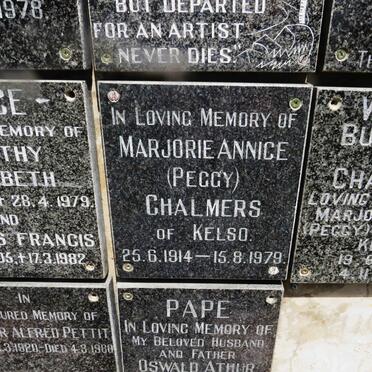 CHALMERS Marjorie Annice 1914-1979