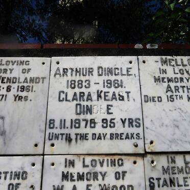 DINGLE Arthur 1883-1961 &amp; Clara Keast -1976