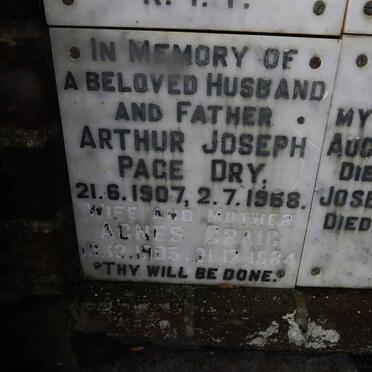 DRY Arthur Joseph Page 1907-1968
