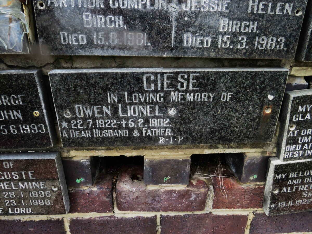 GIESE Owen Lionel 1922-1982
