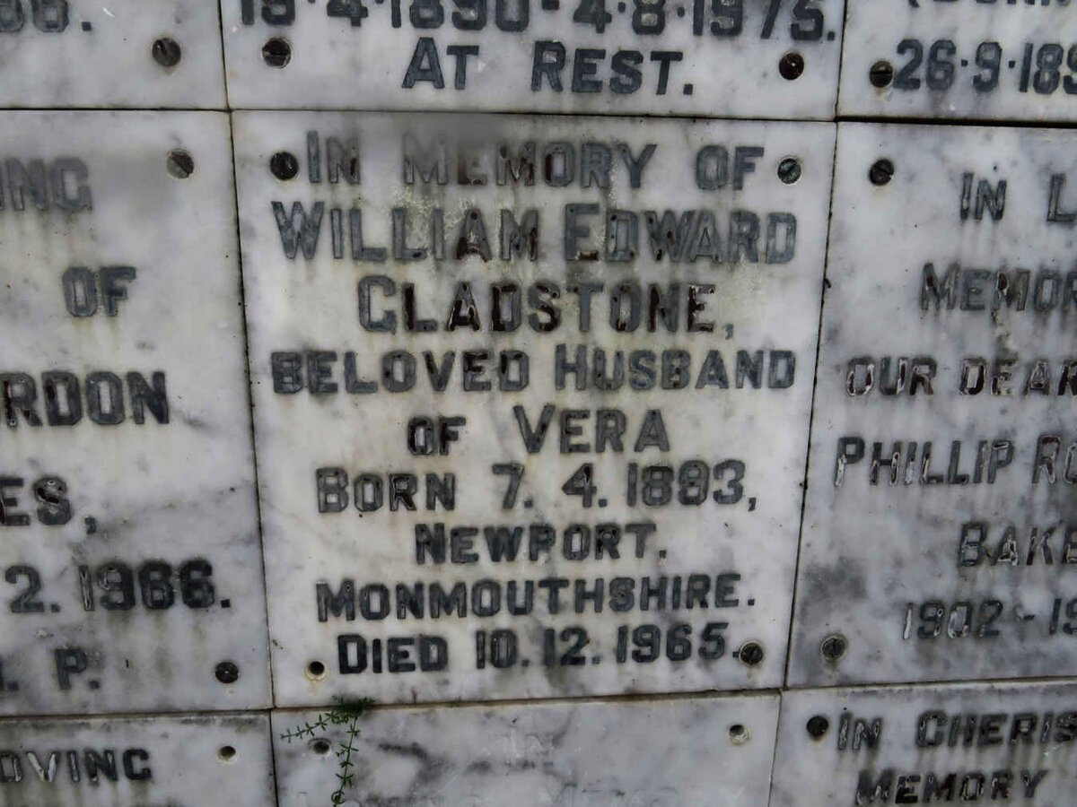 GLADSTONE William Edward 1893-1965