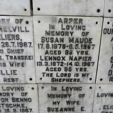 HARPER Lennox Napier 1872-1967 &amp; Susan Maude 1878-1967