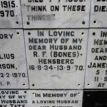 HENSBERG R.F. 1934-1970