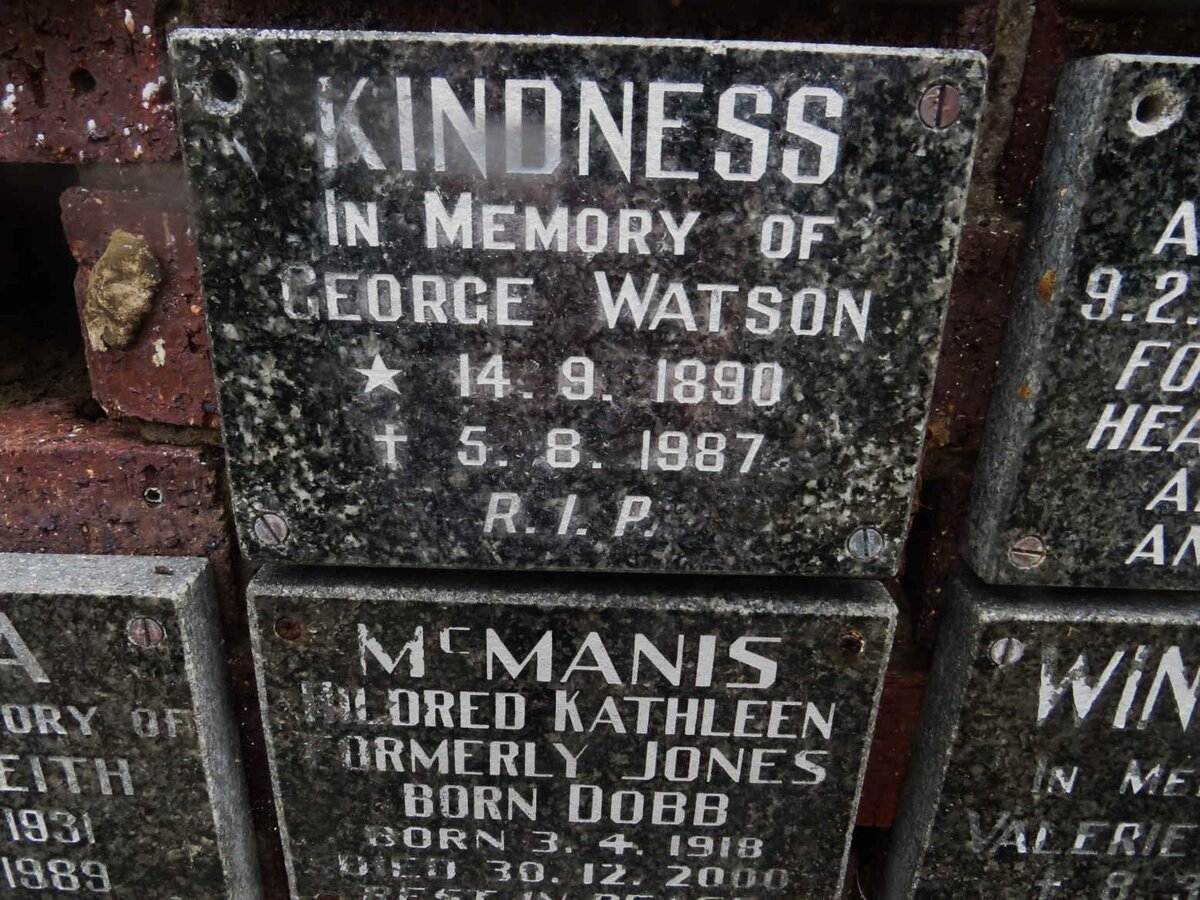 KINDNESS George Watson 1890-1987