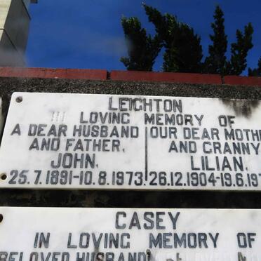 LEIGHTON John 1891-1973 &amp; Lilian 1904-1976