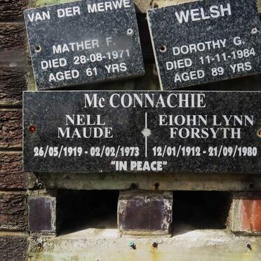 MCCONNACHIE Eiohn Lynn Forsyth 1912-1980 & Nell Maude 1919-1973