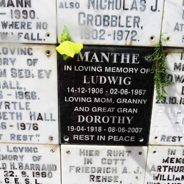 MANTHE Ludwig 1906-1967 &amp; Dorothy 1918-2007