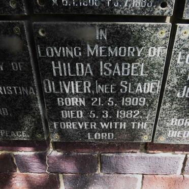 OLIVIER Hilda Isabel nee SLADE 1909-1982