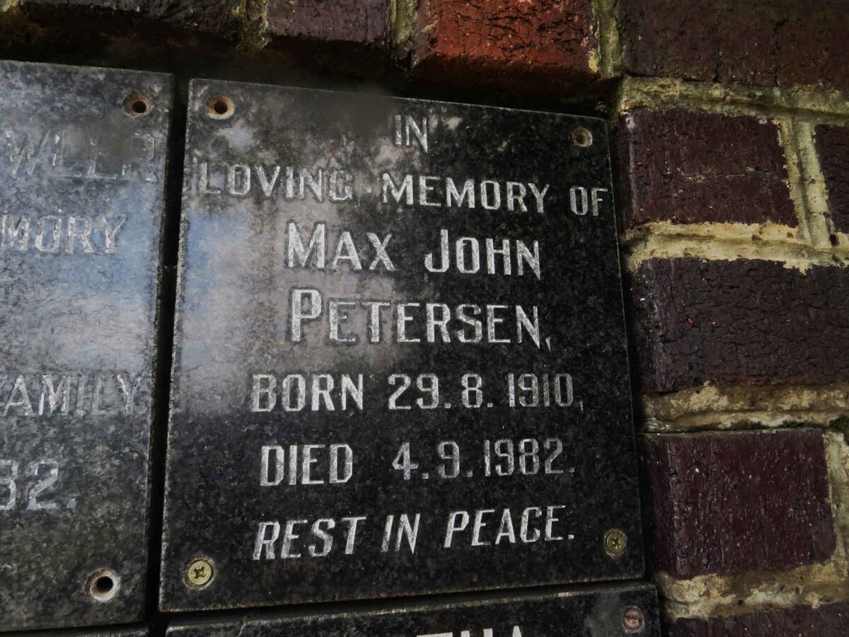 PETERSEN Max John 1910-1982