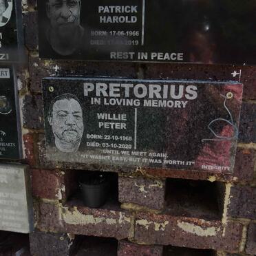 PRETORIUS Willie Peter 1968-2020
