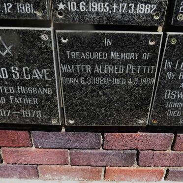 PETTIT Walter Alfred 1920-1980