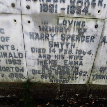 SMYTH Harry Spencer -1964 &amp; Irene Emma Elizabeth -1962
