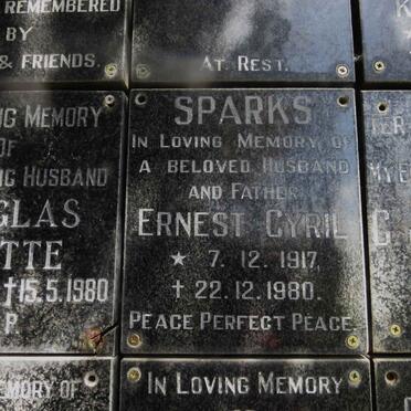 SPARKS Ernest Cyril 1917-1980