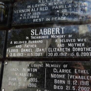 SLABBERT Floris Daniel 1913-1987 &amp; Elizabeth Dorothea 1912-2007