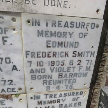 SMITH Frederick 1905-1971 &amp; Violet F.M. BARROW -1975