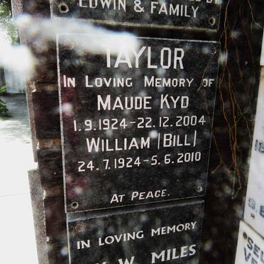 TAYLOR William 1924-2010 &amp; Maude Kyd 1924-2004