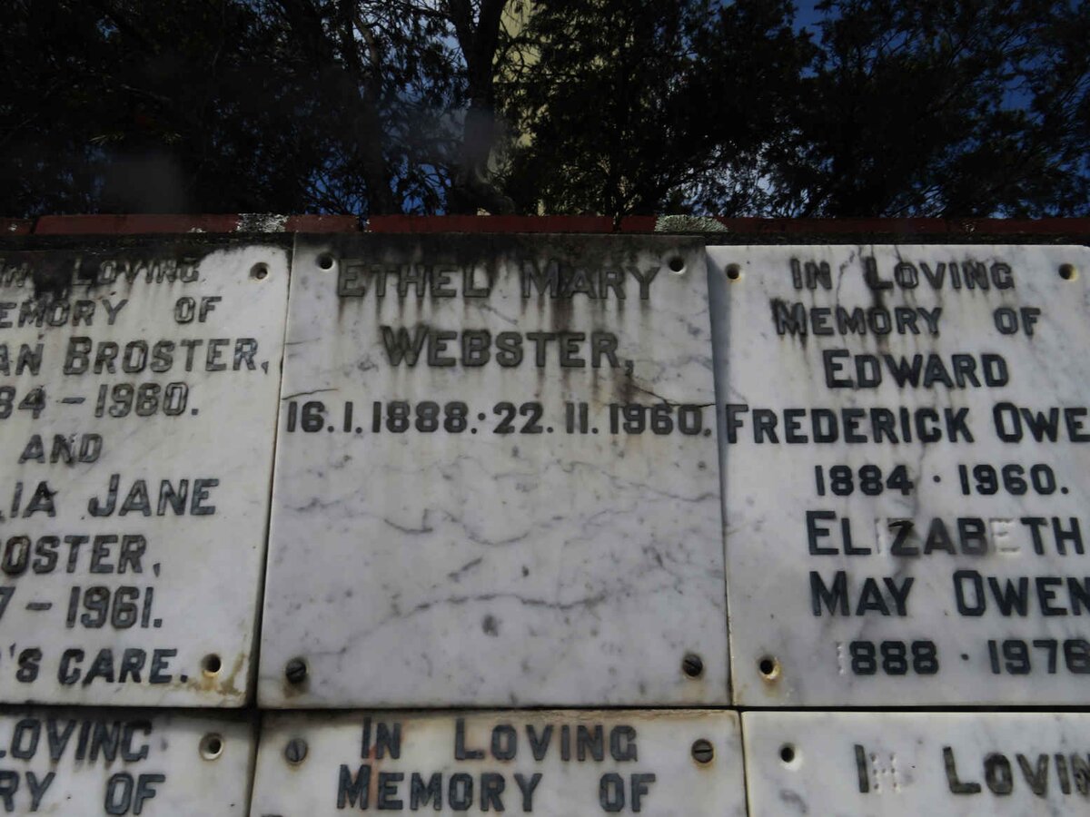 WEBSTER Ethel Mary 1888-1960