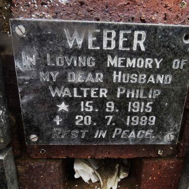 WEBER Walter Philip 1915-1989