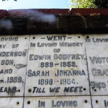 WENT Edwin Godfrey 1889-1959 &amp; Sarah Johanna 1898-1984