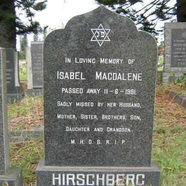 HIRSCHBERG Isabel Magdalene -1991