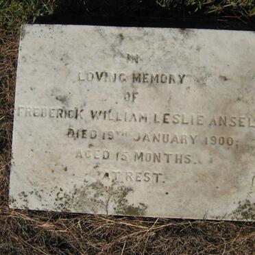 ANSELL Frederick William Leslie -1900
