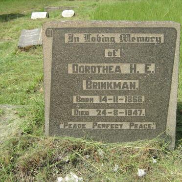 BRINKMAN Dorothea H.E. 1866-1947