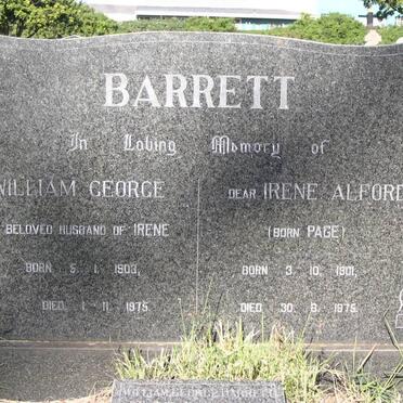 BARRETT William George 1903-1975 &amp; Irene Alford PAGE 1901-1975