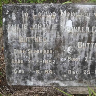 BUTTNER Ronald Gregory 1919-1931 &amp; Emilie Johanne SCHREIBER 1892-1941