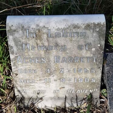 BARRETT Agnes 1905-1905