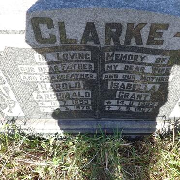 CLARKE Harold Archibald 1893-1970 & Isabella Grant 1903-1967