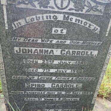 CARROLL Spiro -1944 &amp; Johanna 1868-194?