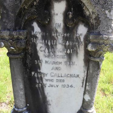 CALLAGHAN William Charles -1931 &amp; Fanny -1934