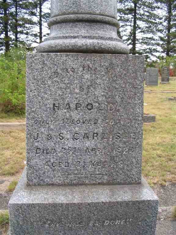 CARLISLE Harold -1922