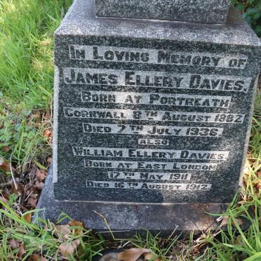 DAVIES James Ellery 1882-1936 :: DAVIES William Ellery 1911-1912