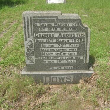 DOWS George Augustus -1946 &amp; Mary McCreadie -1951
