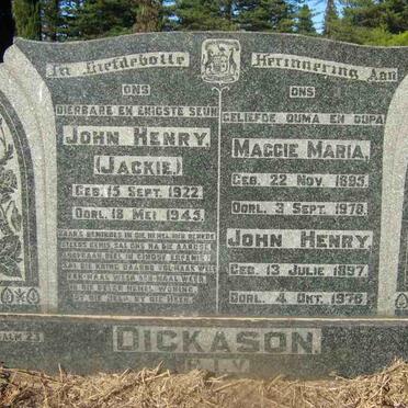 DICKASON John Henry 1922-1945 :: DICKASON Maggie Maria 1895-1978 :: DICKASON John Henry 1897-1976