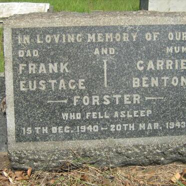 FORSTER Frank Eustace -1940 &amp; Carrie Benton -1943