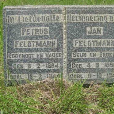 FELDTMANN Petrus 1864-1944 :: FELDTMANN Jan 1896-1945