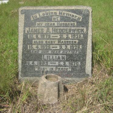 HEDDERWICK James A. 1879-1925 &amp; Lillian 1883-1970 :: HEDDERWICK Maureen 1925-1926