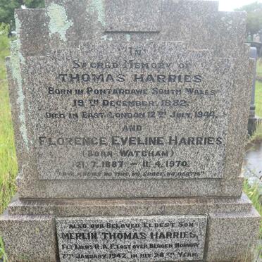 HARRIES Thomas 1882-1944 &amp; Florence Eveline WATCHAM 1887-1970 :: HARRIES Merlin Thomas -1942