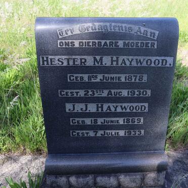 HAYWOOD J.J. 1869-1933 &amp; Hester M. 1878-1930