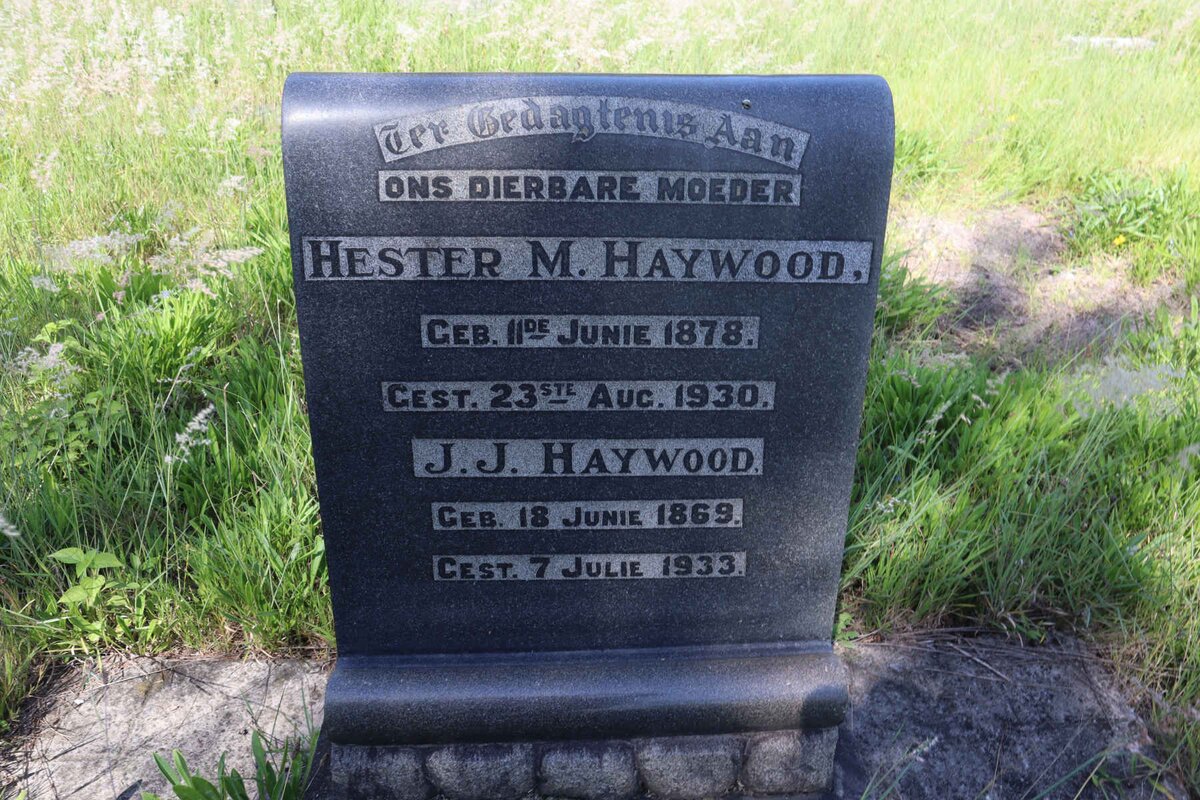 HAYWOOD J.J. 1869-1933 &amp; Hester M. 1878-1930