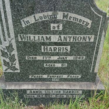 HARRIS William Anthony -1942 &amp; Annie Lillian 1883-1960